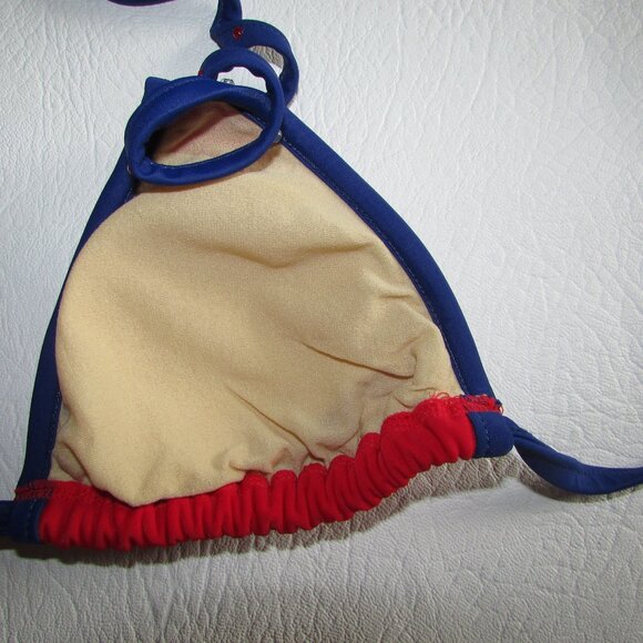GOSSIP 2 Piece Red Blue Bikini - Sz S - NEW - Picture 7 of 9